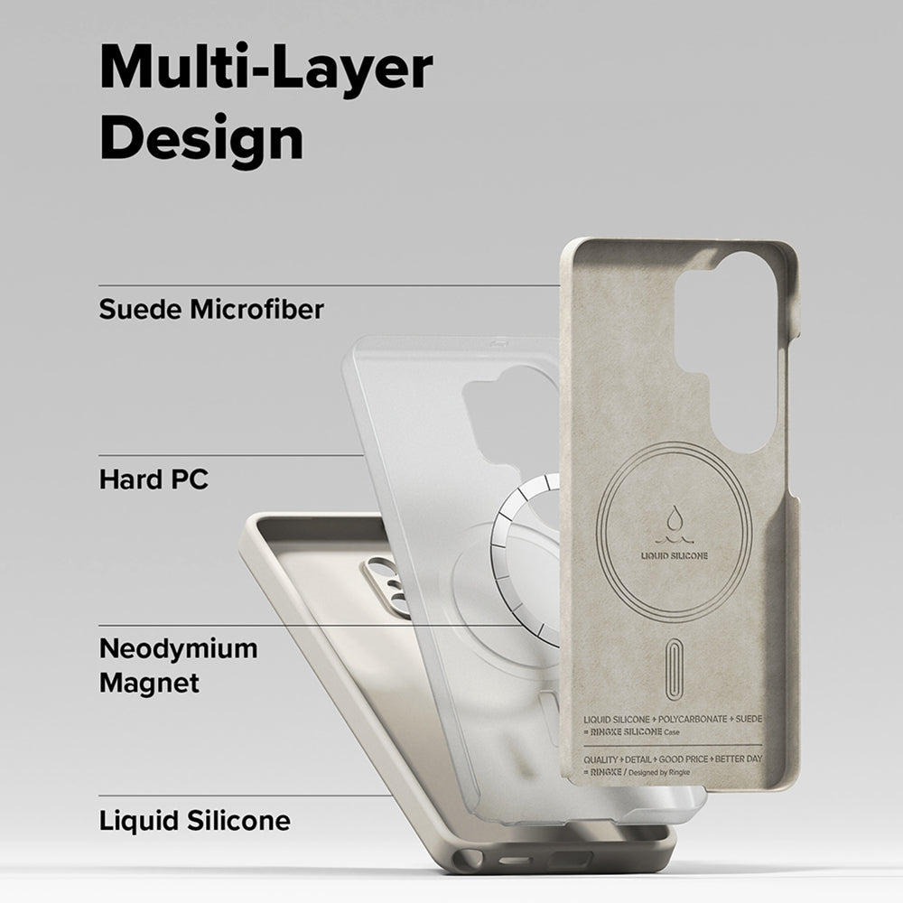 MagSafe cover til Samsung Galaxy S26 Plus, Ringke, Silikone, Creme