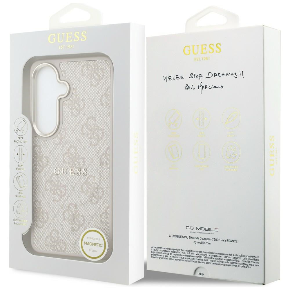 MagSafe-etui til Samsung Galaxy S26 Plus S947, Guess, 4G præget ring, pink