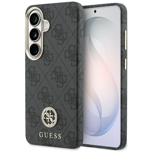 MagSafe-etui til Samsung Galaxy S26 Plus S947, Guess, 4G Rhinestone Rundt Logo, Sort