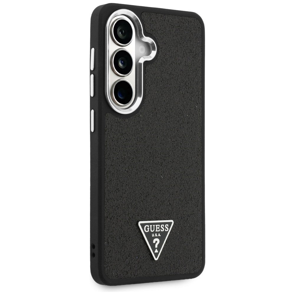 MagSafe-etui til Samsung Galaxy S26 Plus S947, Guess, Fast Glitter Triangle Logo, Sort