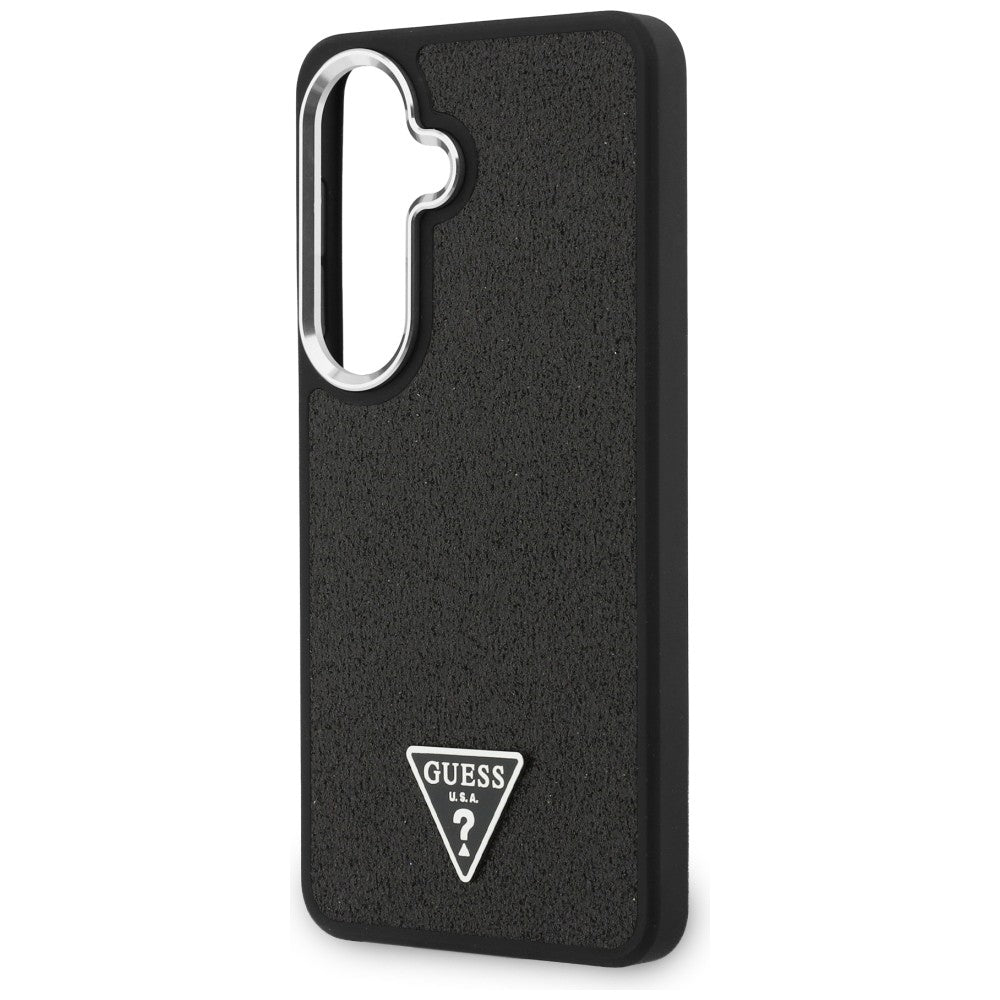 MagSafe-etui til Samsung Galaxy S26 Plus S947, Guess, Fast Glitter Triangle Logo, Sort