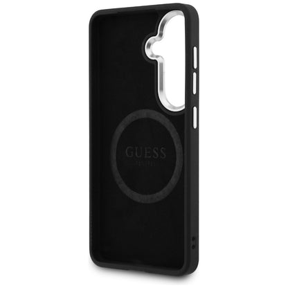 MagSafe-etui til Samsung Galaxy S26 Plus S947, Guess, Fast Glitter Triangle Logo, Sort