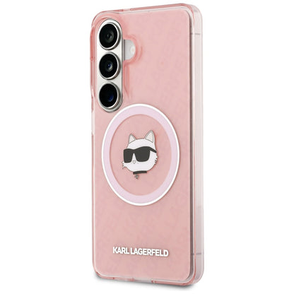 MagSafe cover til Samsung Galaxy S26 Plus S947, Karl Lagerfeld, IML Choupette Head on KL Repeated Logo, Pink