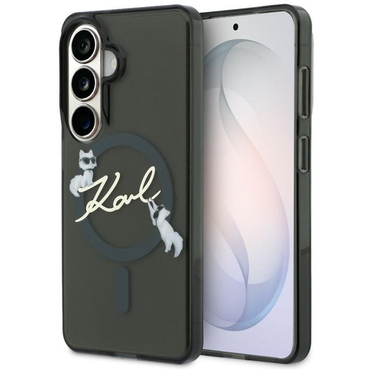 MagSafe-etui til Samsung Galaxy S26 Plus S947, Karl Lagerfeld, IML Choupette Karl Script Logo, Sort