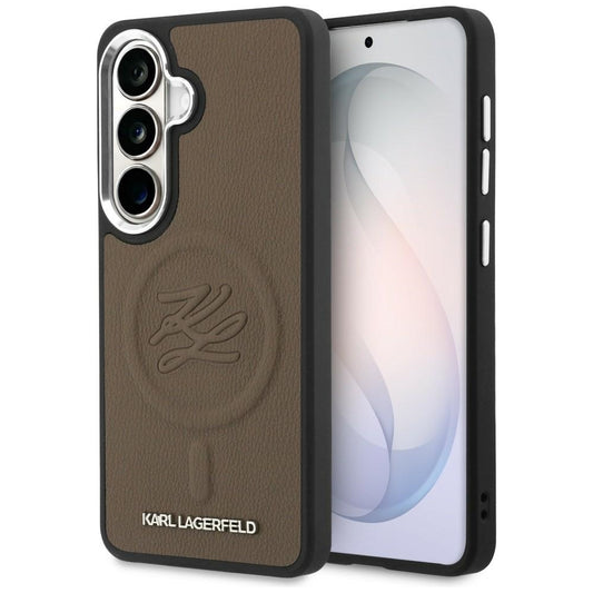 MagSafe cover til Samsung Galaxy S26 Plus S947, Karl Lagerfeld, Initial Logo Debossed, Brun
