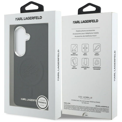 MagSafe cover til Samsung Galaxy S26 Plus S947, Karl Lagerfeld, Initial Logo Debossed, Sort