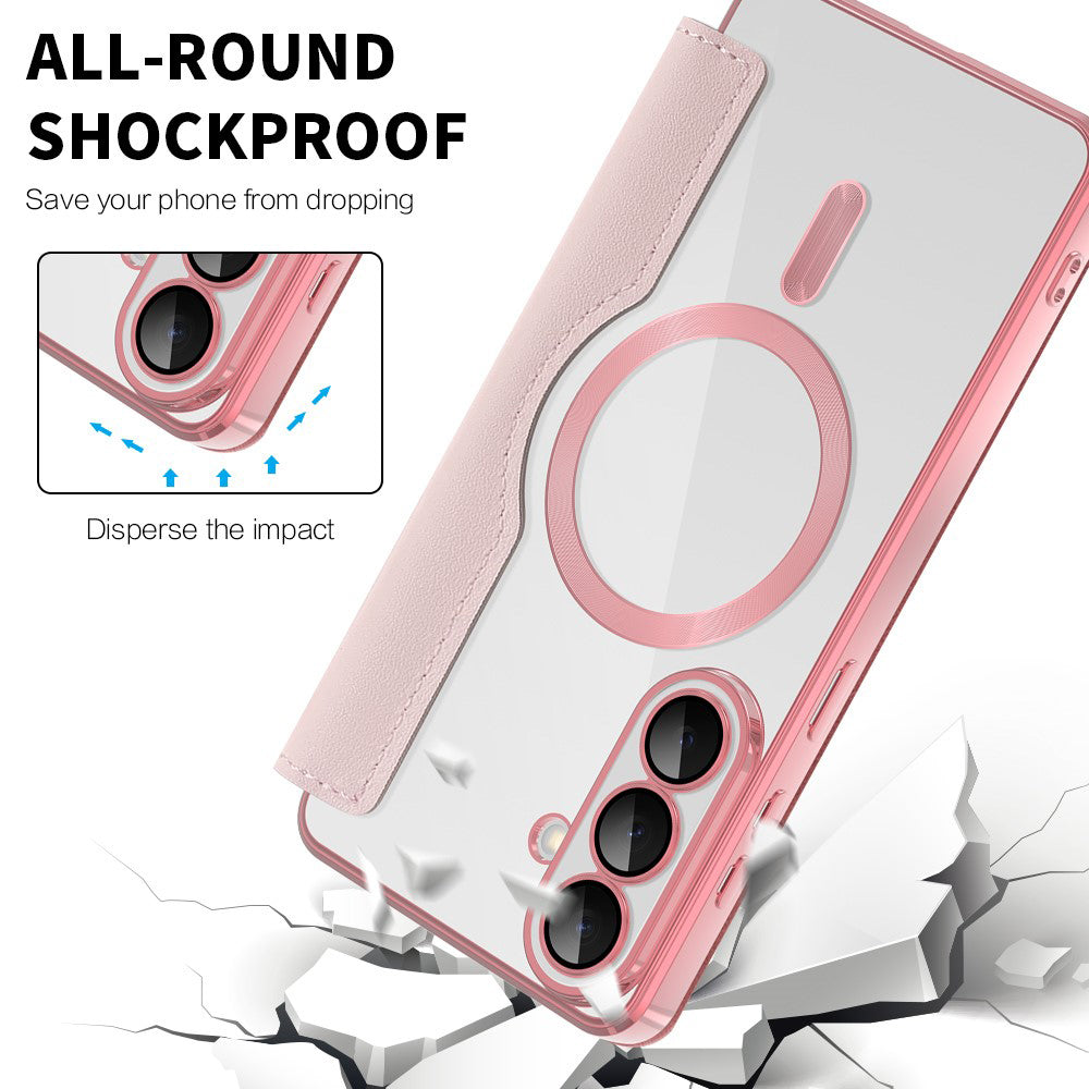 MagSafe cover til Samsung Galaxy S26 Plus, Techsuit, SmartMag Book, Pink