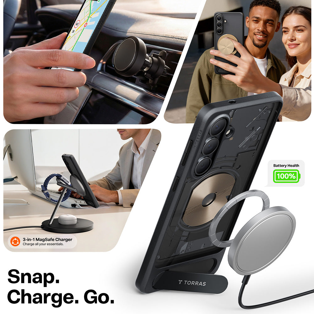 MagSafe cover til Samsung Galaxy S26 Plus, Torras, Pstand, Sort