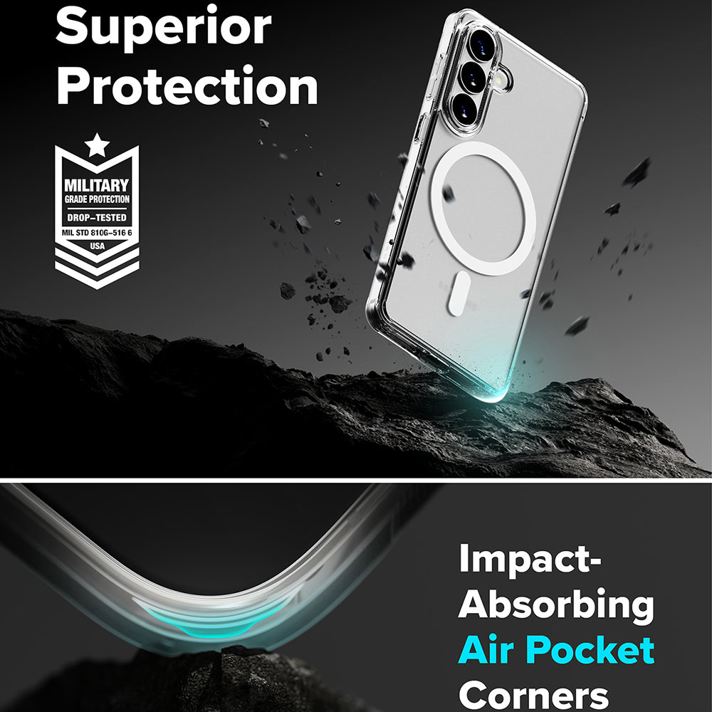 MagSafe cover til Samsung Galaxy S26, Ringke, Fusion, Mat Transparent