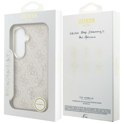 MagSafe cover til Samsung Galaxy S26 S942, Guess, 4G Embossed Ring, Pink