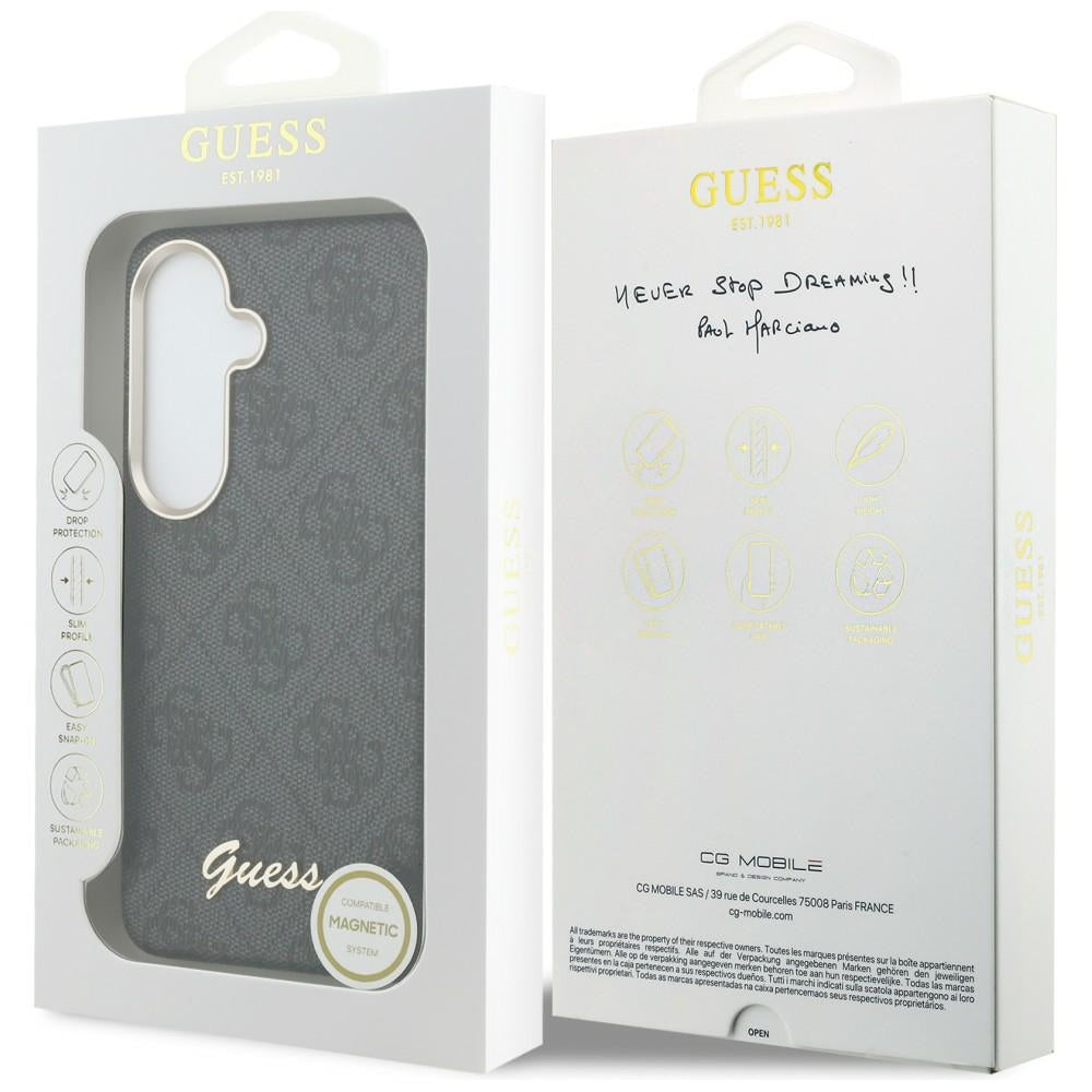MagSafe cover til Samsung Galaxy S26 S942, Guess, 4G Script Logo, Sort
