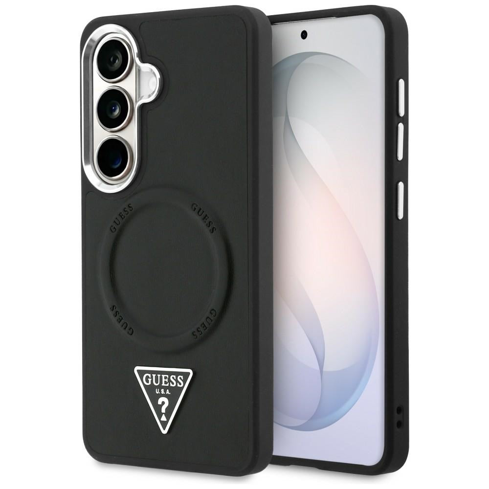 MagSafe cover til Samsung Galaxy S26 S942, Guess, Embossed Ring Triangle Logo, Sort