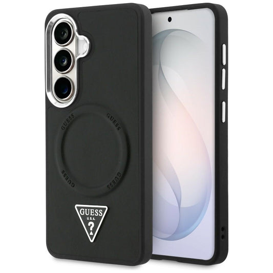 MagSafe cover til Samsung Galaxy S26 S942, Guess, Embossed Ring Triangle Logo, Sort