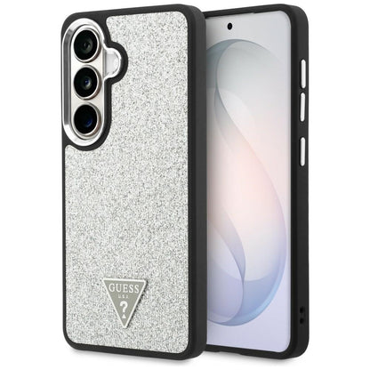 MagSafe-etui til Samsung Galaxy S26 S942, Guess, Fast Glitter Triangle Logo, Sølv