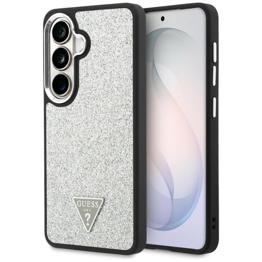 MagSafe-etui til Samsung Galaxy S26 S942, Guess, Fast Glitter Triangle Logo, Sølv
