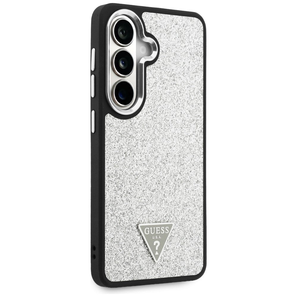 MagSafe-etui til Samsung Galaxy S26 S942, Guess, Fast Glitter Triangle Logo, Sølv