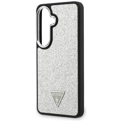 MagSafe-etui til Samsung Galaxy S26 S942, Guess, Fast Glitter Triangle Logo, Sølv