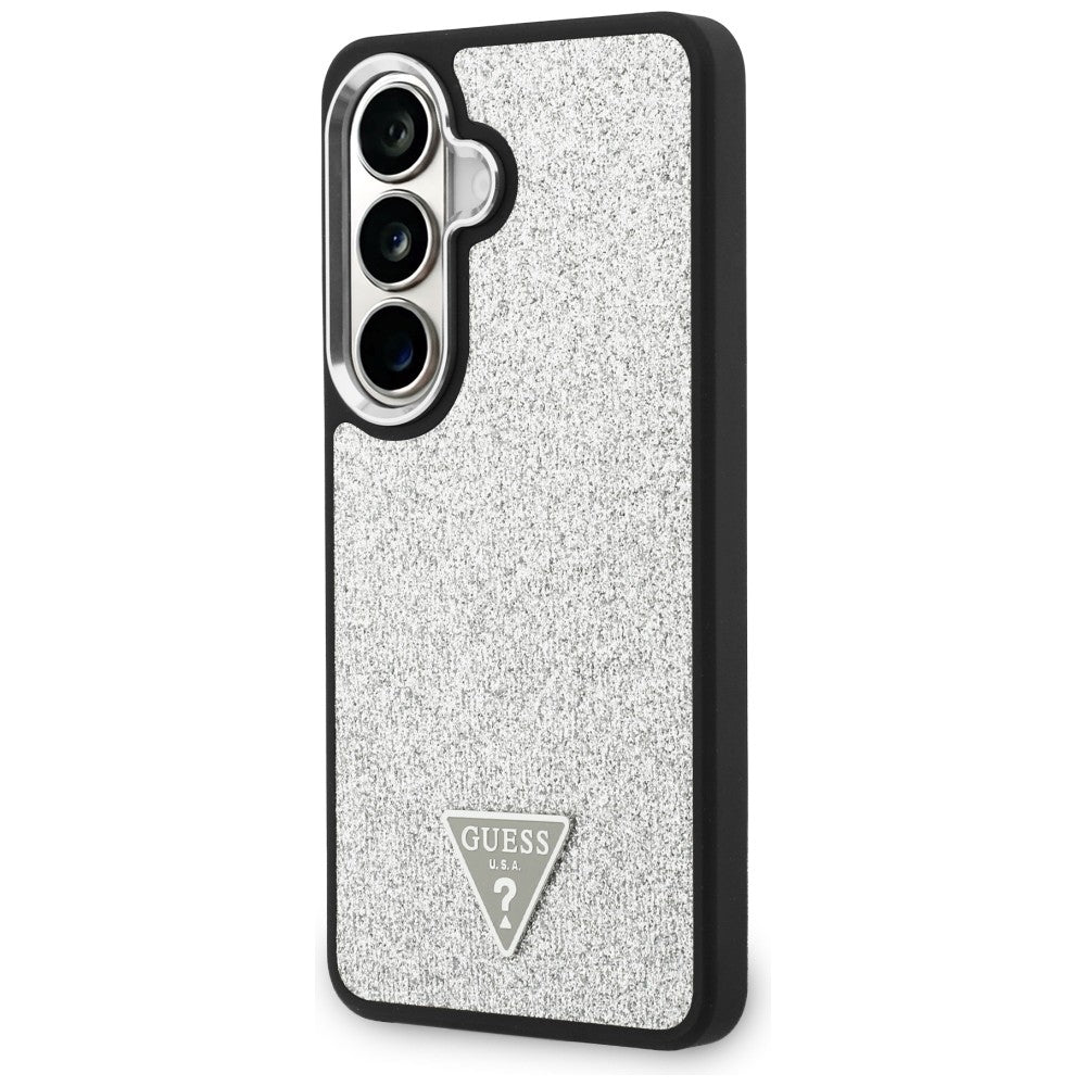 MagSafe-etui til Samsung Galaxy S26 S942, Guess, Fast Glitter Triangle Logo, Sølv