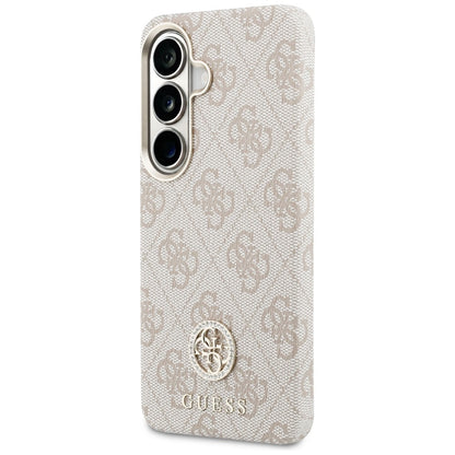 MagSafe Case for Samsung Galaxy S26 S942, Guess, Rhinestone Round Logo, Pink