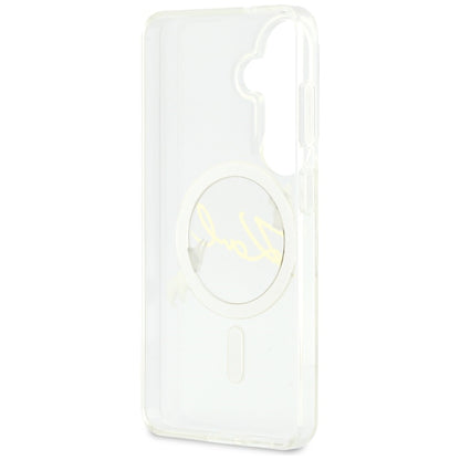 MagSafe-etui til Samsung Galaxy S26 S942, Karl Lagerfeld, IML Choupette Karl Script Logo, Hvid