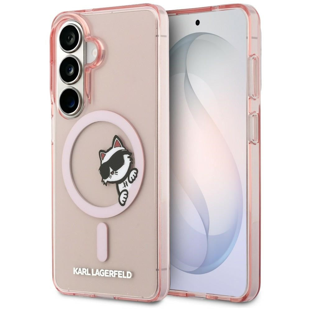 MagSafe cover til Samsung Galaxy S26 S942, Karl Lagerfeld, IML Choupette Peekaboo Logo, Pink