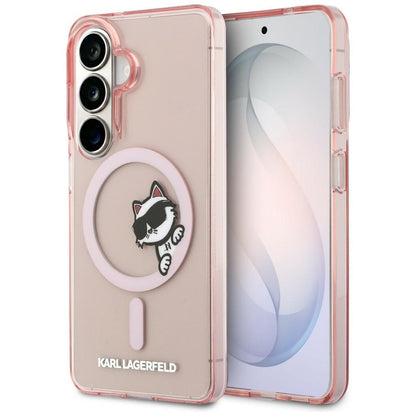 MagSafe cover til Samsung Galaxy S26 S942, Karl Lagerfeld, IML Choupette Peekaboo Logo, Pink