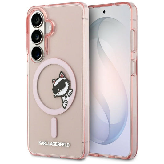 MagSafe cover til Samsung Galaxy S26 S942, Karl Lagerfeld, IML Choupette Peekaboo Logo, Pink
