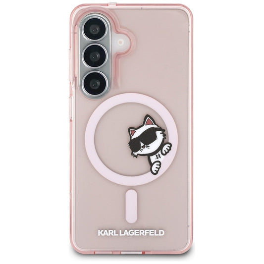 MagSafe cover til Samsung Galaxy S26 S942, Karl Lagerfeld, IML Choupette Peekaboo Logo, Pink