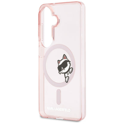 MagSafe cover til Samsung Galaxy S26 S942, Karl Lagerfeld, IML Choupette Peekaboo Logo, Pink