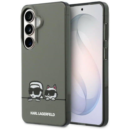 MagSafe cover til Samsung Galaxy S26 S942, Karl Lagerfeld, IML Karl & Choupette Peekaboo Logo, Sort