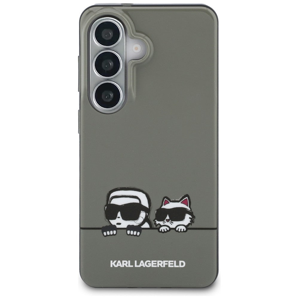 MagSafe cover til Samsung Galaxy S26 S942, Karl Lagerfeld, IML Karl & Choupette Peekaboo Logo, Sort
