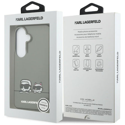 MagSafe cover til Samsung Galaxy S26 S942, Karl Lagerfeld, IML Karl & Choupette Peekaboo Logo, Sort