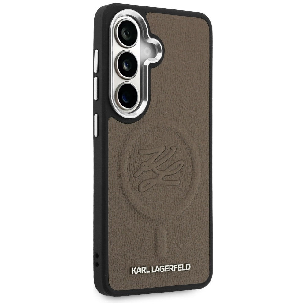 MagSafe cover til Samsung Galaxy S26 S942, Karl Lagerfeld, Initial Logo Debossed, Brun