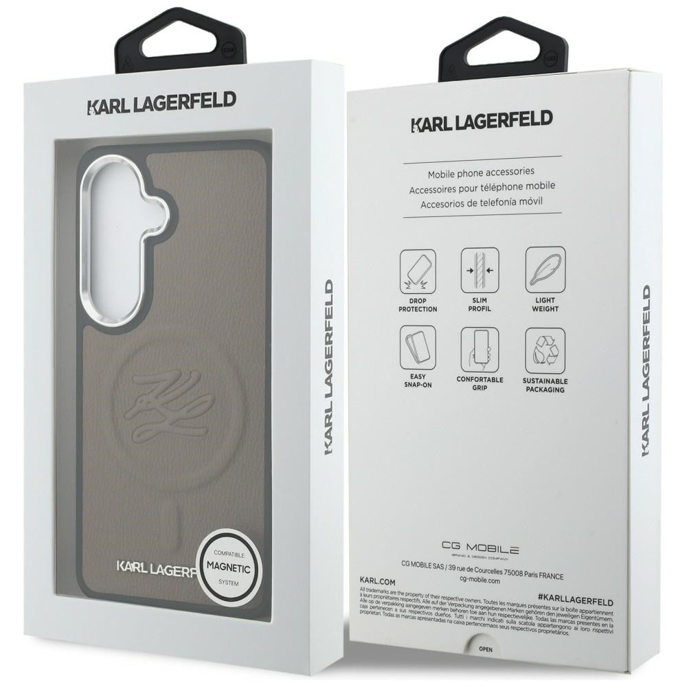 MagSafe cover til Samsung Galaxy S26 S942, Karl Lagerfeld, Initial Logo Debossed, Brun