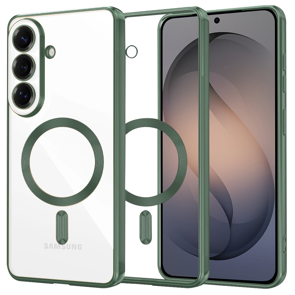 MagSafe cover til Samsung Galaxy S26, Techsuit, Luxury Crystal, Mørkegrøn
