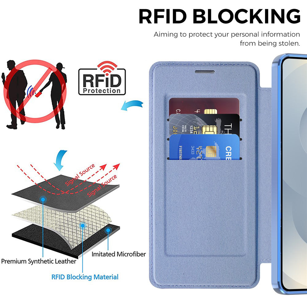 MagSafe cover til Samsung Galaxy S26, Techsuit, SmartMag Book, Blå