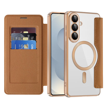 MagSafe cover til Samsung Galaxy S26, Techsuit, SmartMag Book, Brun