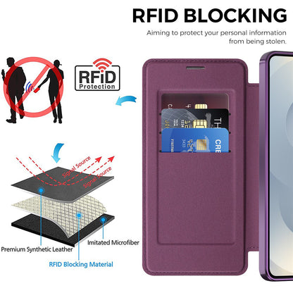 MagSafe Case for Samsung Galaxy S26 S942, Techsuit, SmartMag Book, Purple