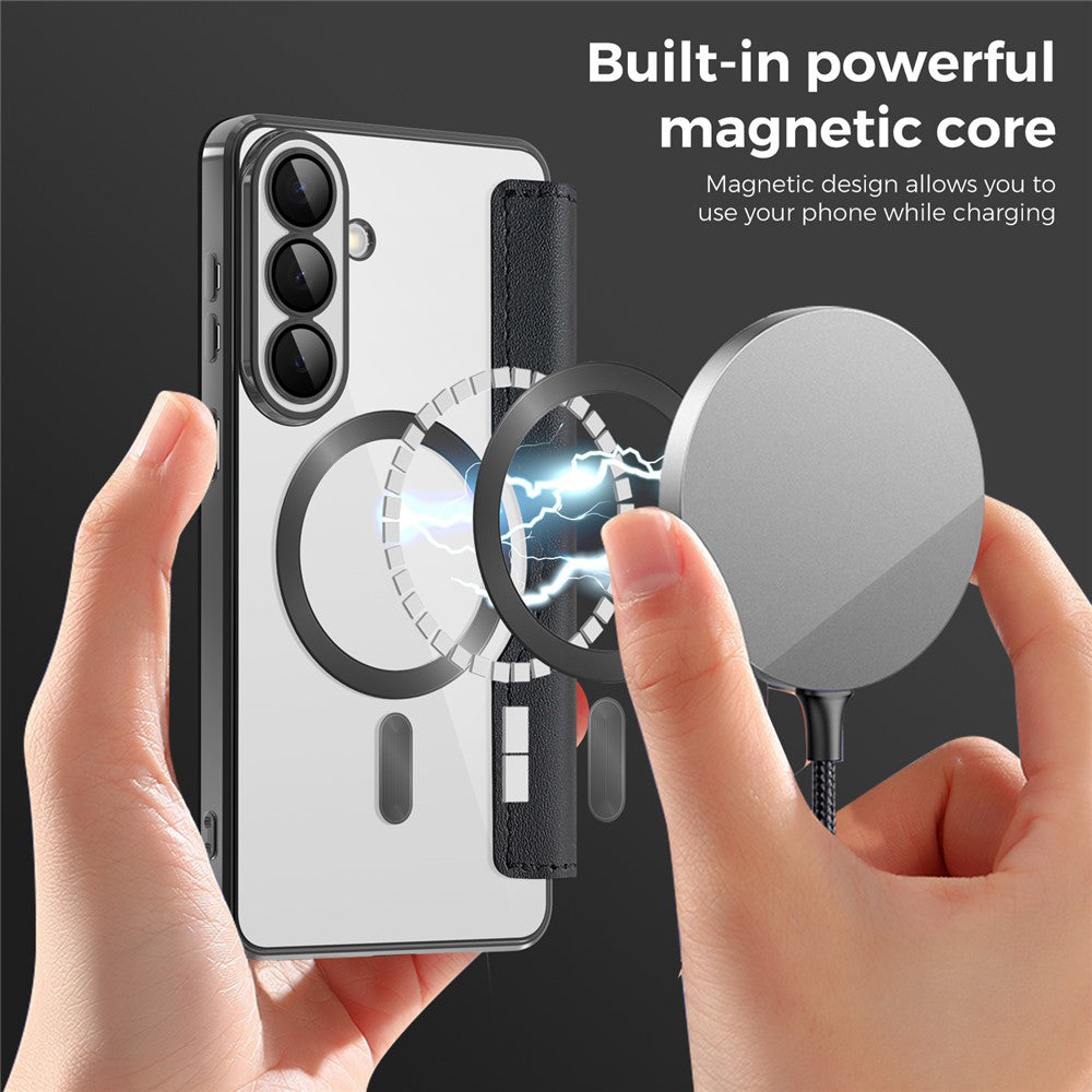 MagSafe cover til Samsung Galaxy S26, Techsuit, SmartMag Book, Sort