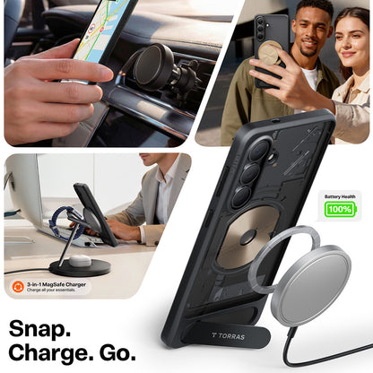 MagSafe cover til Samsung Galaxy S26 S942, Torras, Pstand, Sort