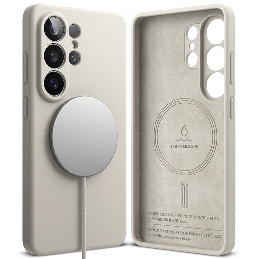 MagSafe cover til Samsung Galaxy S26 Ultra, Ringke, Silikone, Creme