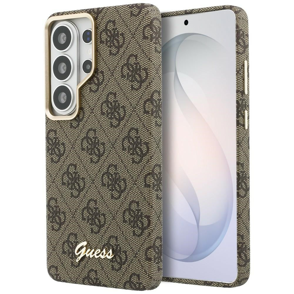 MagSafe cover til Samsung Galaxy S26 Ultra S948, Guess, 4G Script Logo, Brun