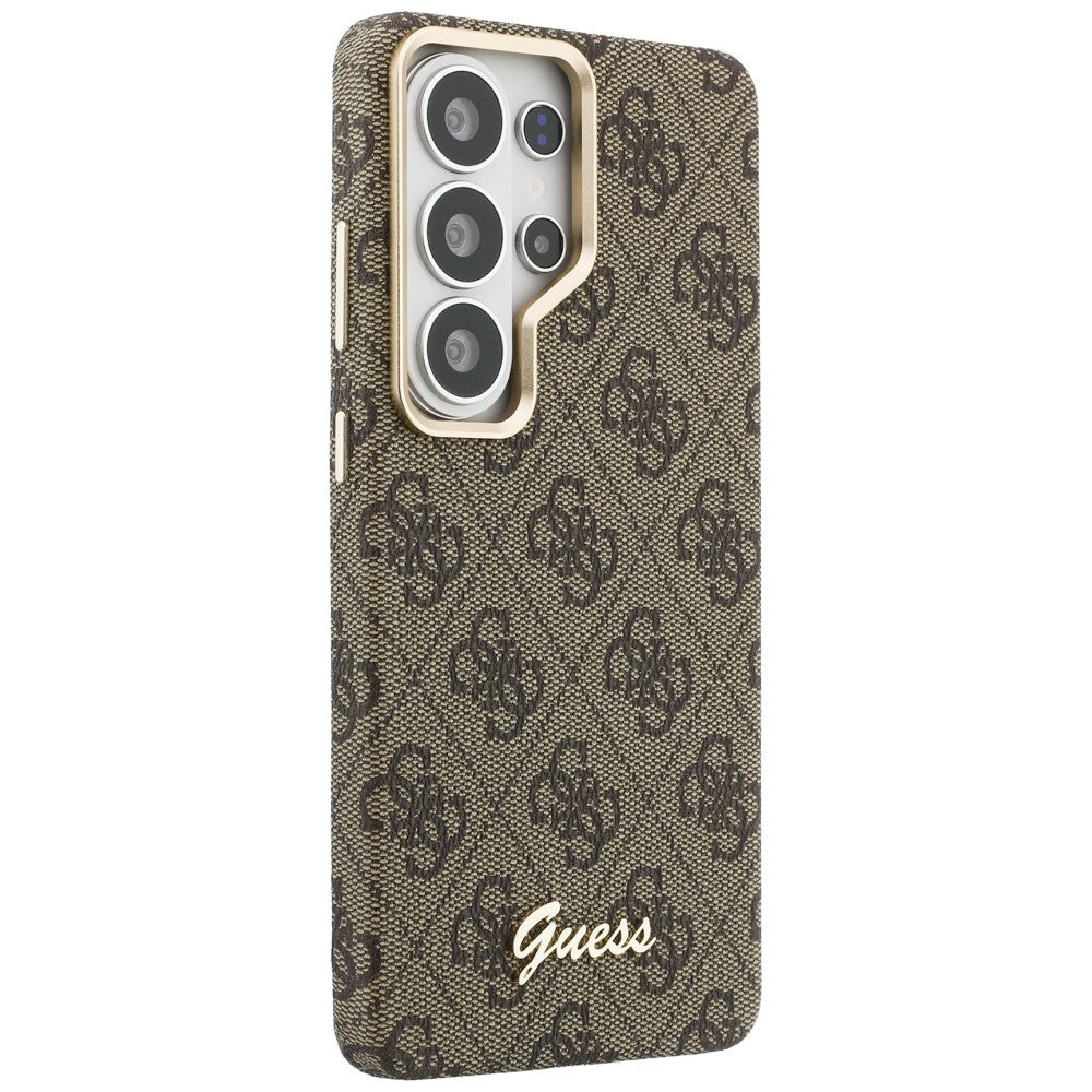 MagSafe cover til Samsung Galaxy S26 Ultra S948, Guess, 4G Script Logo, Brun