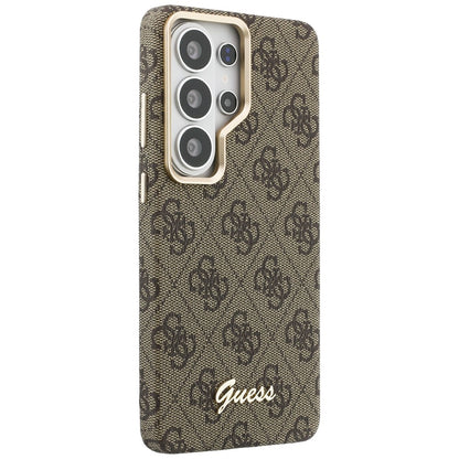 MagSafe cover til Samsung Galaxy S26 Ultra S948, Guess, 4G Script Logo, Brun