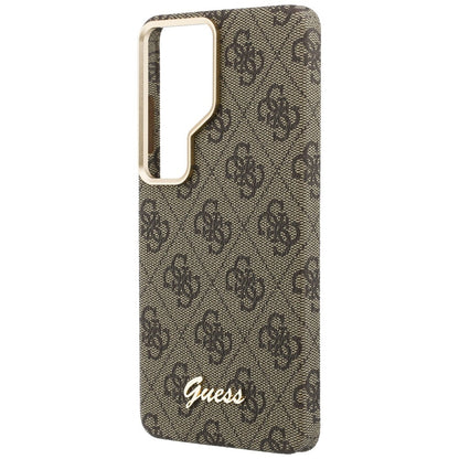 MagSafe cover til Samsung Galaxy S26 Ultra S948, Guess, 4G Script Logo, Brun