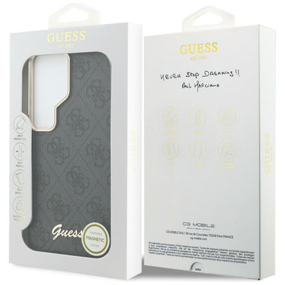 MagSafe cover til Samsung Galaxy S26 Ultra S948, Guess, 4G Script Logo, Sort