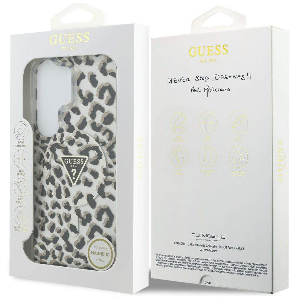 MagSafe cover til Samsung Galaxy S26 Ultra S948, Guess, IML Leopard Mønster, Sort