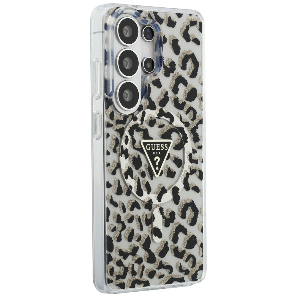 MagSafe cover til Samsung Galaxy S26 Ultra S948, Guess, IML Leopard Mønster, Sort