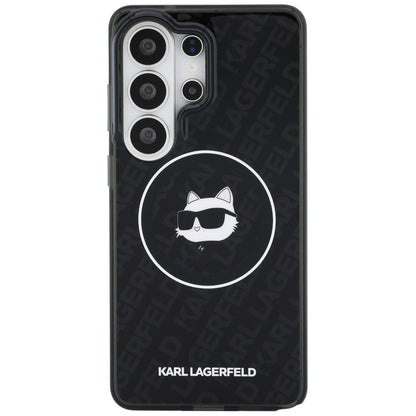 MagSafe cover til Samsung Galaxy S26 Ultra S948, Karl Lagerfeld, IML Choupette Head on KL Repeated Logo, Sort