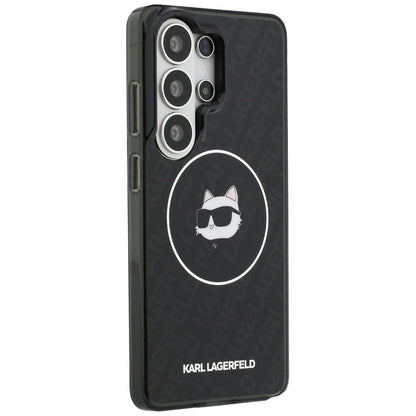 MagSafe cover til Samsung Galaxy S26 Ultra S948, Karl Lagerfeld, IML Choupette Head on KL Repeated Logo, Sort